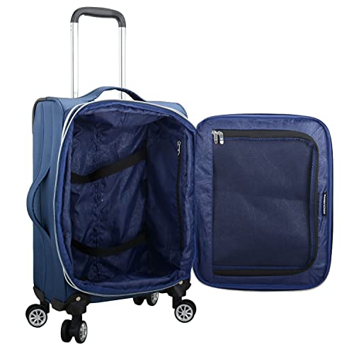 Traveler's Choice Lares Softside Expandable Luggage with Spinner Wheels, Navy, Carry-On 22-Inch