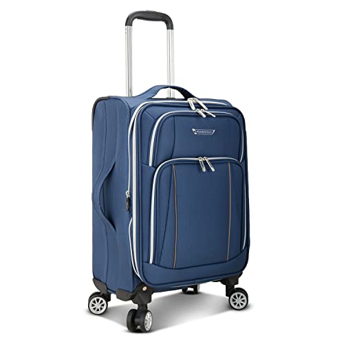 Traveler's Choice Lares Softside Expandable Luggage with Spinner Wheels, Navy, Carry-On 22-Inch