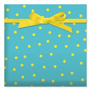 Current Happy Birthday Words with Dots Reversible Double-Sided Jumbo Gift Wrap Roll, 23 inches x 32 feet per roll