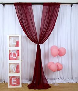 chiffon backdrop curtain 7ft voile sheer curtain 2 panels 30x84 inches romantic wedding ceremony backgrounds polyester chiffon backdrop chiffon fabric drapes for party stage decoration