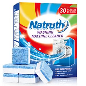 natruth washing machine cleaner descaler 30 pack,triple decontamination remover with natural formula,deep cleaning tablets for he front loader & top load washer