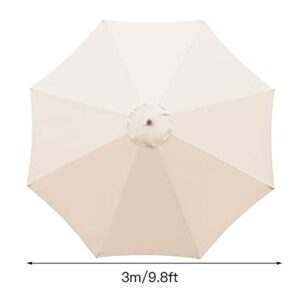 Flueyer 10Ft 8 Ribs Patio Umbrella Replacement Canopy Double-Layer Offset Cantilever Hanging Patio Umbrella Market Umbrella for Outdoor Umbrella(CANOPY ONLY), Beige