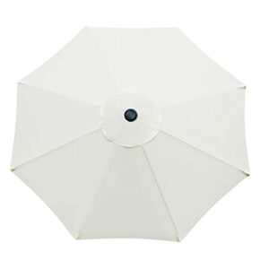 Flueyer 10Ft 8 Ribs Patio Umbrella Replacement Canopy Double-Layer Offset Cantilever Hanging Patio Umbrella Market Umbrella for Outdoor Umbrella(CANOPY ONLY), Beige