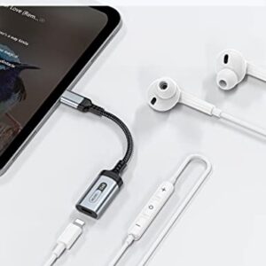 USB C to Lightning Audio Adapter for iPad Pro 10 iPhone 15 Pro Max,Type C Male to Female MFi Certified Lightning Headphone Earphones Converter for iPad Air Mini MacBook Connector Not Support Charging