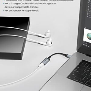 USB C to Lightning Audio Adapter for iPad Pro 10 iPhone 15 Pro Max,Type C Male to Female MFi Certified Lightning Headphone Earphones Converter for iPad Air Mini MacBook Connector Not Support Charging