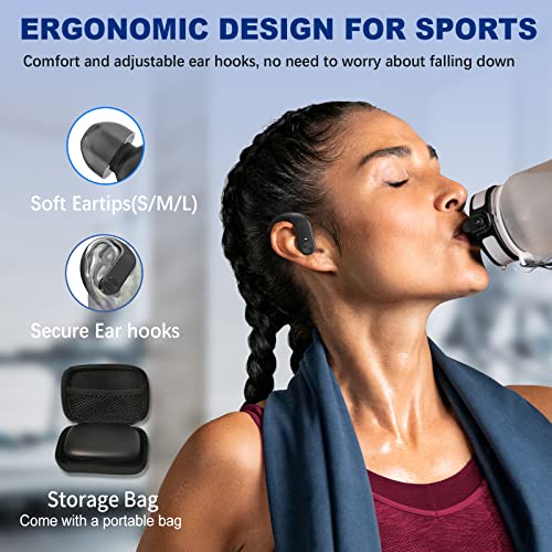 BEBEN Wireless Earbuds, 36H Playtime Bluetooth Headphones with Mics and Charging Case for iPhone Android, Waterproof Running Headphones for Gym Yoga Workout, Hi-Fi Sound Over Ear Buds with Earhooks