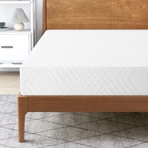 liferecord 8 inch queen mattress in a box, gel memory foam mattresses made in usa for queen bed, medium firm, white