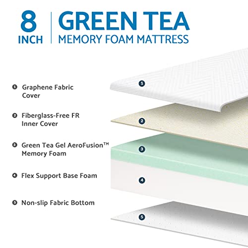 LIFERECORD 8 inch Queen Mattress in a Box, Gel Memory Foam Mattresses Made in USA for Queen Bed, Medium Firm, White