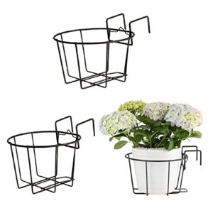 treelen 3pack 10inch railing planters outdoor balcony hanging baskets for plants fence planters metal potted stand indoor porch railing planters flower pot holder