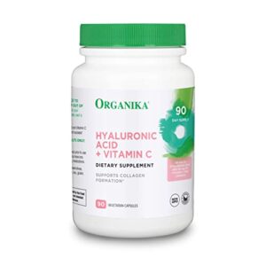 organika hyaluronic acid with vitamin c 120mg- collagen formation, joint health, skin hydration- 90vcaps