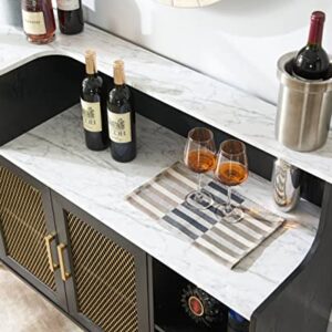 Home Source Black Accent Bar Cabinet with Mesh Door