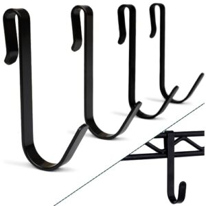 prizoi snap-on wire shelving hooks - 4pack of large 3.5 inch black heavy duty wire shelf hooks