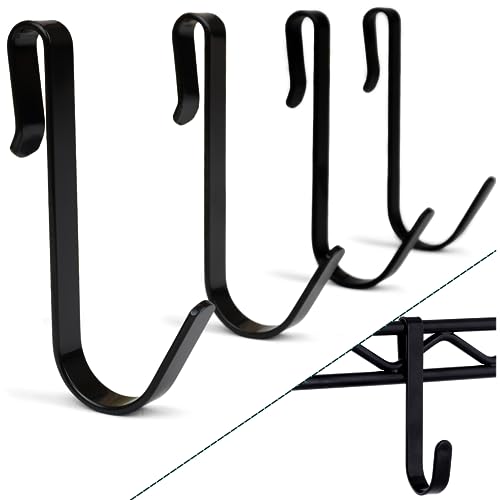 PriZoi Snap-On Wire Shelving Hooks - 4pack of Large 3.5 inch Black Heavy Duty Wire Shelf Hooks