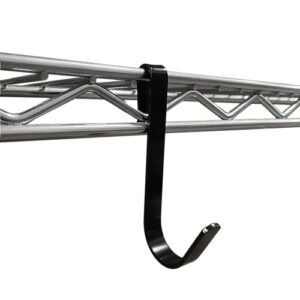 PriZoi Snap-On Wire Shelving Hooks - 4pack of Large 3.5 inch Black Heavy Duty Wire Shelf Hooks