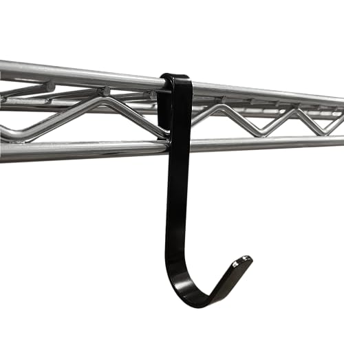 PriZoi Snap-On Wire Shelving Hooks - 4pack of Large 3.5 inch Black Heavy Duty Wire Shelf Hooks