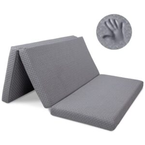 milliard premium folding mattress, memory foam tri fold with waterproof washable cover, full size (73"x52"x4")