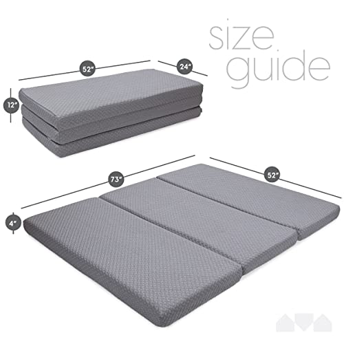 Milliard Premium Folding Mattress, Memory Foam Tri Fold with Waterproof Washable Cover, Full Size (73"x52"x4")