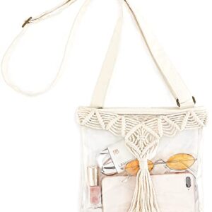 Mkono Clear Bag Stadium Approved for Women Clear Purses Concert Crossbody with Tassel for Sport Events Concert Festival