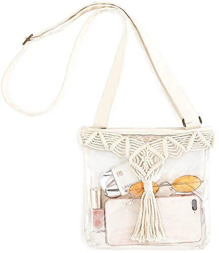 Mkono Clear Bag Stadium Approved for Women Clear Purses Concert Crossbody with Tassel for Sport Events Concert Festival