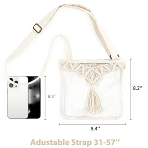 Mkono Clear Bag Stadium Approved for Women Clear Purses Concert Crossbody with Tassel for Sport Events Concert Festival