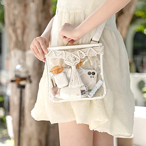 Mkono Clear Bag Stadium Approved for Women Clear Purses Concert Crossbody with Tassel for Sport Events Concert Festival