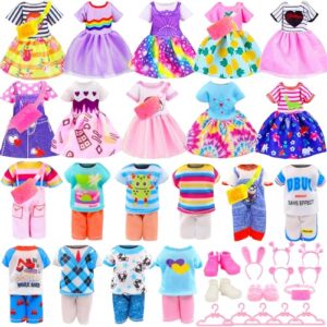 enocht 5.3 inch doll clothes and accessories 5 chelsea doll outfits 5 dresses with 3 shoes 12 accessories for 5.3 inch dolls