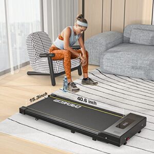 Under Desk Treadmill DAEYEGIM Powerful and Quiet Walking Pad with Remote, Portable, Slim, Compact and Installation-Free Walking Running Treadmill for Home Office - Yellow