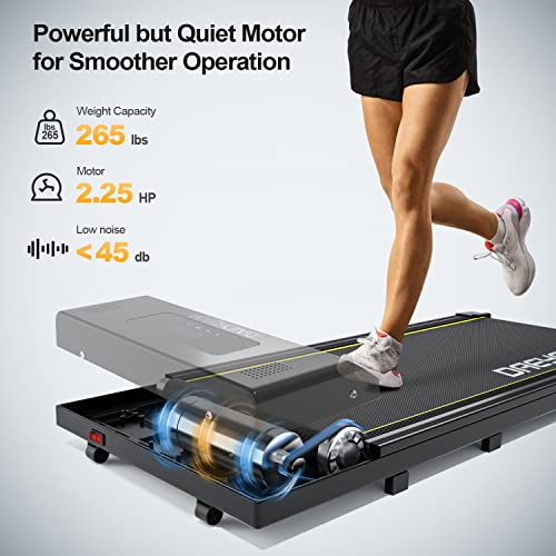 Under Desk Treadmill DAEYEGIM Powerful and Quiet Walking Pad with Remote, Portable, Slim, Compact and Installation-Free Walking Running Treadmill for Home Office - Yellow