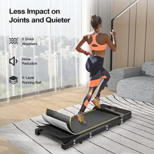 Under Desk Treadmill DAEYEGIM Powerful and Quiet Walking Pad with Remote, Portable, Slim, Compact and Installation-Free Walking Running Treadmill for Home Office - Yellow