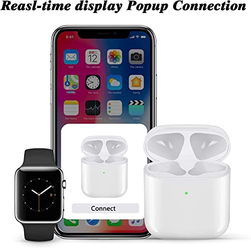 ooderlok Wireless Charging Case for Airpods - Airpod Charging Case Replacement Compatible for Airpods 1 2 with Bluetooth Pairing Sync Button, Airpods Charger Case 1/2 Generation, No Air Pods, white