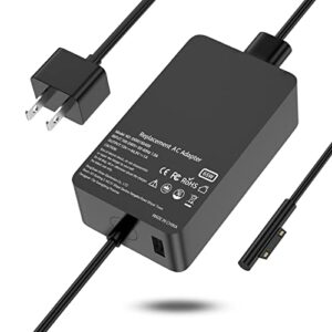 65w surface pro charger compatible with surface pro 9 8 3 7 6 5 4 x microsoft surface charger windows surface laptop charger 1 2 3 4 with 5v 1a usb charging port led 65w 44w 36w power supply cord