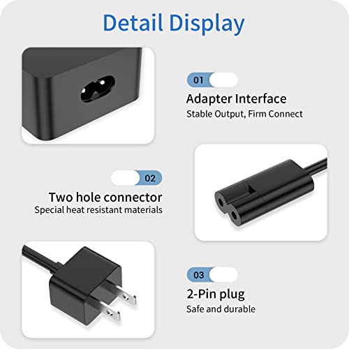 65W Surface Pro Charger Compatible with Surface Pro 9 8 3 7 6 5 4 X Microsoft Surface Charger Windows Surface Laptop Charger 1 2 3 4 with 5V 1A USB Charging Port LED 65W 44W 36W Power Supply Cord