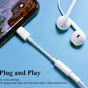 2 Pack [Apple MFi Certified] for iPhone 3.5mm Headphones Adapter, Lightning to 3.5 mm Headphone/Earphone Jack Audio Aux Adapter Dongle for iPhone 13 12 11 XS XR X 8 7 6 iPad, Support iOS 15 and More