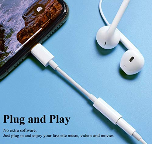 2 Pack [Apple MFi Certified] for iPhone 3.5mm Headphones Adapter, Lightning to 3.5 mm Headphone/Earphone Jack Audio Aux Adapter Dongle for iPhone 13 12 11 XS XR X 8 7 6 iPad, Support iOS 15 and More