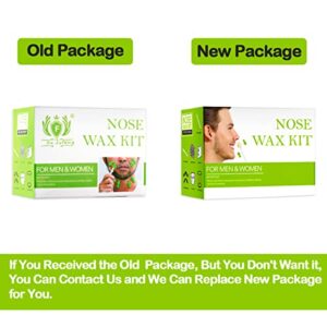 Nose Wax Kit ,Nose Hair Removal Kit with Wax beads 20 Safe Tip Applicator,10 Containers and 10 Moustache Stencils , Nose Waxing Kit for Men and Women Easy, Quick and Painless Nose Hair Wax