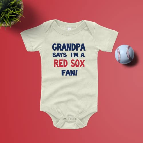 NanyCrafts' Grandpa Says I'm a Red Sox Fan Baby Bodysuit 18 Months Navy