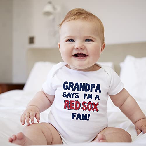 NanyCrafts' Grandpa Says I'm a Red Sox Fan Baby Bodysuit 18 Months Navy