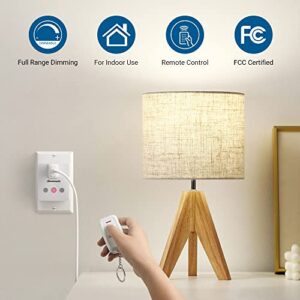 DEWENWILS Dimmer Switches for Led Lights, Remote Light Dimmer for Indoor Use, 100FT Range, Compatible with Dimmable LED/Tungsten Bulbs, FCC Certified