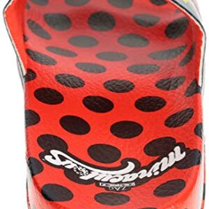 Miraculous Ladybug Girls' Sport Sandals, Comfort Casual Sport Slide, Black/Red, Little Kid Size 12/13