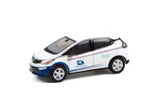 united states postal service 2017 chevy bolt, white and blue - greenlight 30263/48-1/64 scale diecast model toy car