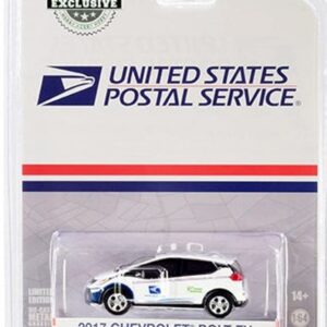 United States Postal Service 2017 Chevy Bolt, White and Blue - Greenlight 30263/48-1/64 Scale Diecast Model Toy Car