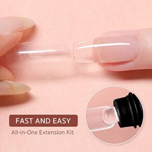 GAOY Poly Gel Nail Kit with U V Light Starter Kit, 6 Pcs Builder Gel Nail Extension Kit for Beginners with Everything Nail Art DIY