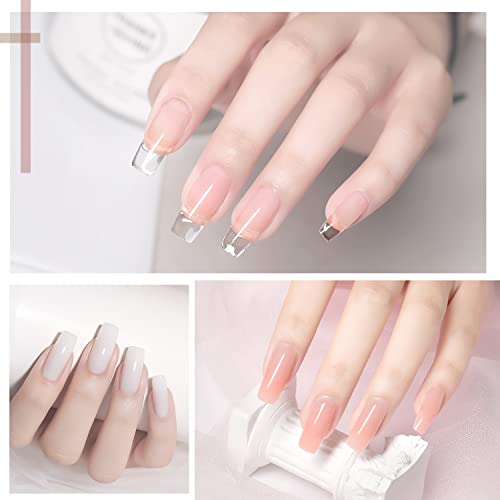 GAOY Poly Gel Nail Kit with U V Light Starter Kit, 6 Pcs Builder Gel Nail Extension Kit for Beginners with Everything Nail Art DIY