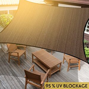CIELO COLORIDO 20' x 20' x 20' Brown Triangle Sun Shade Sail,95% UV Blockage,Water & Air Permeable, Commercial, Custom Size Accepted