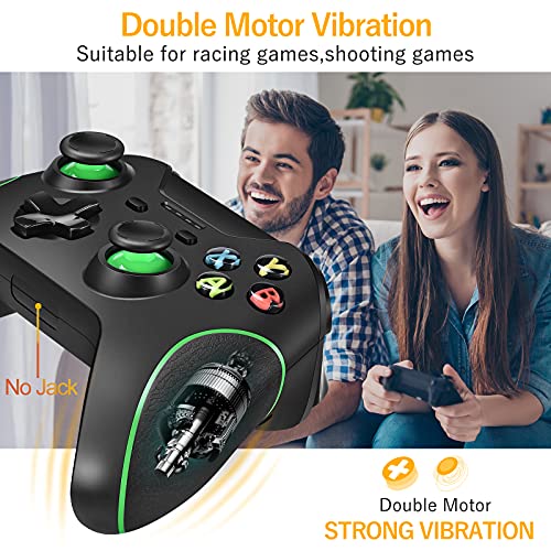 GLOWANT Wireless Controller Replacement for Xbox One Controller,2.4G Wireless Gamepad Joystick with Dual Vibration and Built-in 500mAh Rechargeable Battery Compatible with Xbox one(BL)