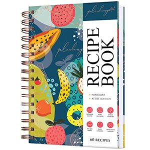 planberry recipe book – blank hardcover cookbook to write in your own recipes – empty cook book journal to fill in – blank family recipe notebook – 60 recipes, 6.3”x8.4” (fresh multifruit)