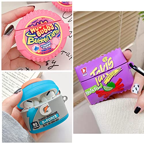 3Pack Cute Case for Airpods Pro 2nd/1st Case Cover,3D Cartoon Funny Food Design Full Protective Soft Silicone Case for Apple Airpods Pro 2nd Generation/Airpods Pro with Keychain for Women Boys Girls