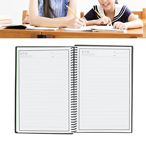 Zerodis Smart Reusable Notebook, A5 Erasable Waterproof PVC 7 Different Pages Wear Resistant Notepad Portable Erasable Journal Spiral Notepad for School Stationery