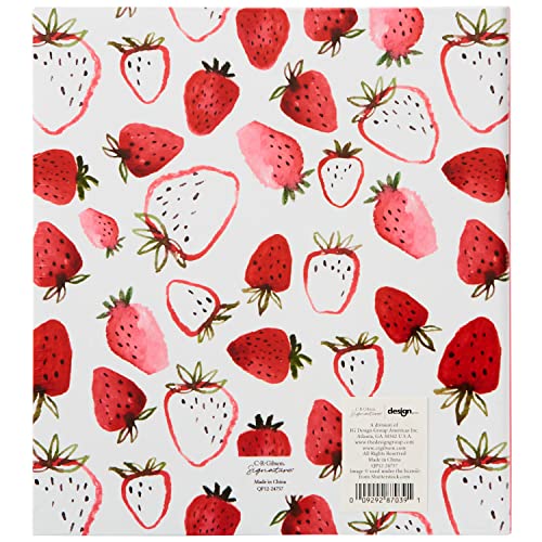 C.R. Gibson Strawberry Fields Pocket Page 3-Ring Card Book Binder Recipe Cards & Holder, 8.32" W x 9.4" L, Multicolor