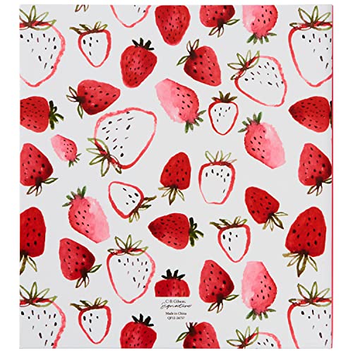 C.R. Gibson Strawberry Fields Pocket Page 3-Ring Card Book Binder Recipe Cards & Holder, 8.32" W x 9.4" L, Multicolor